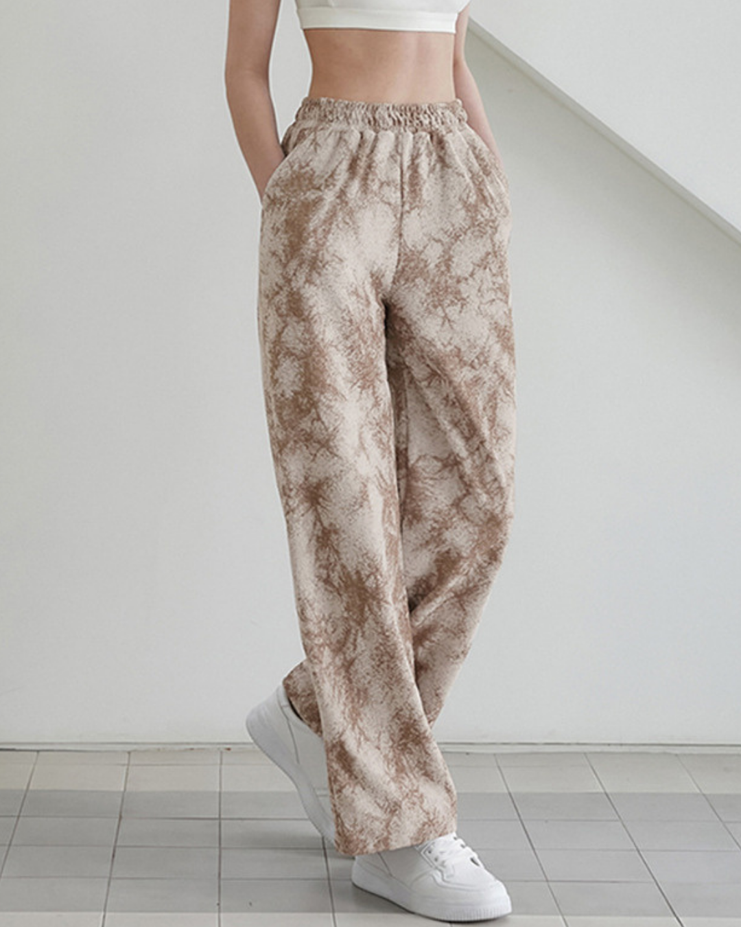 アースカラータイダイワイドパンツ 3191