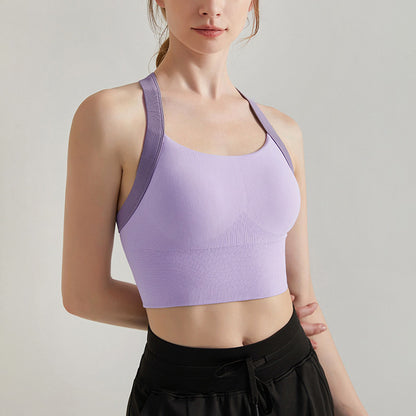 Bicolor back cross yoga tank 2828