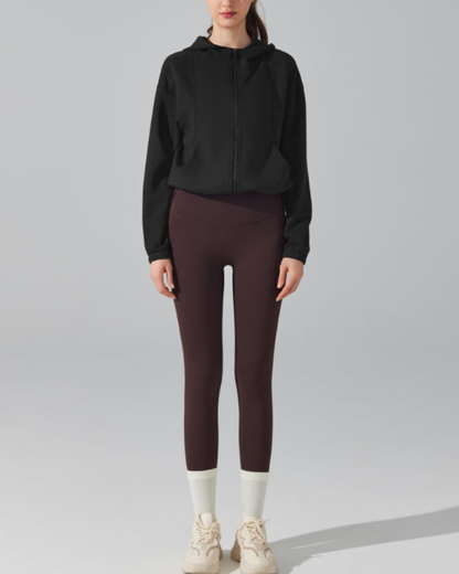 ウエストドロストストレッチジップフーディー 3918