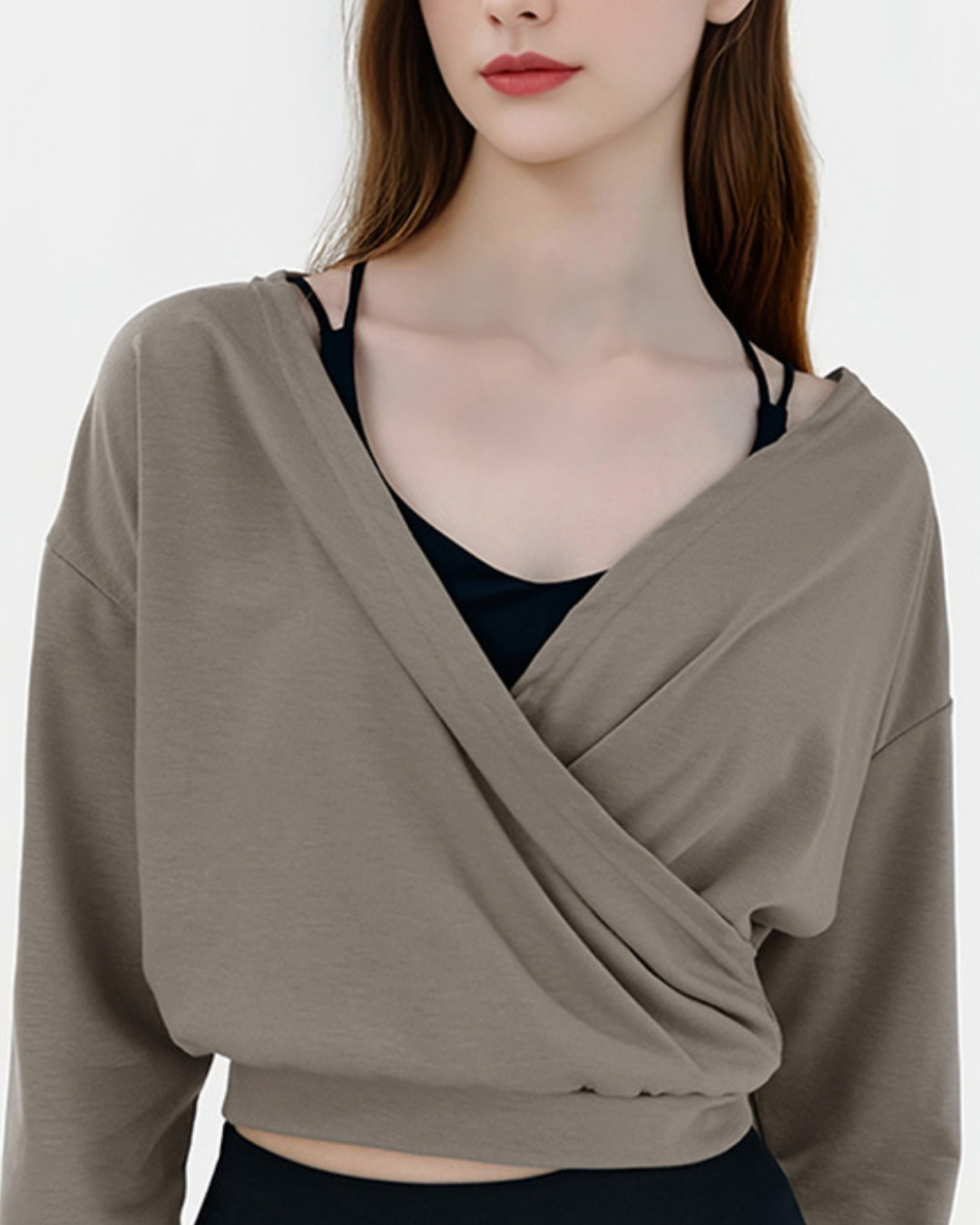 スフルカシュクールVネックロングトップ 3856
