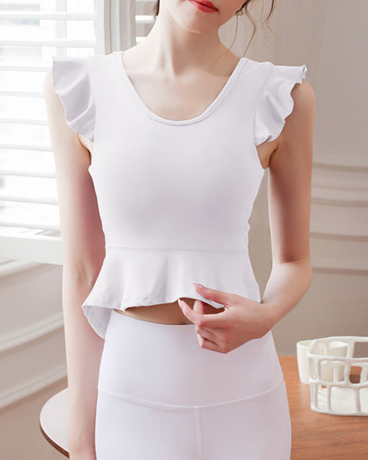 フリルスリーブペプラムトップ 2851