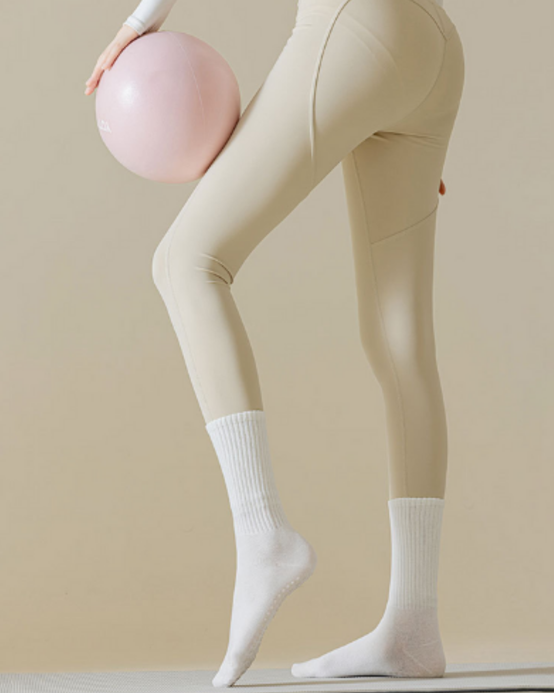 パステルカラーリブ編みヨガソックス 3499