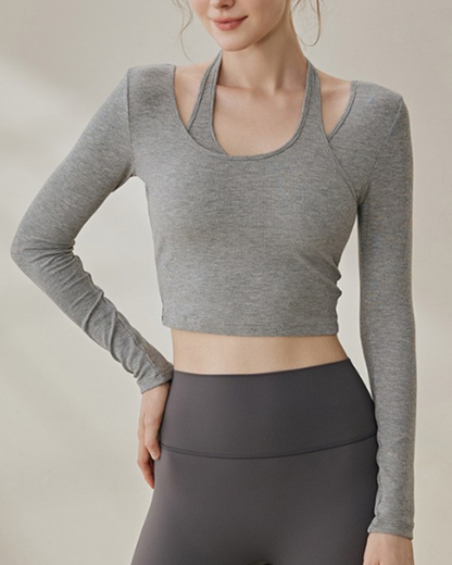 カットアウトホルターネックロングスリーブ 3971