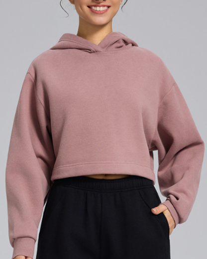 裏起毛ルーズフィットクロップドスウェットパーカー 3933