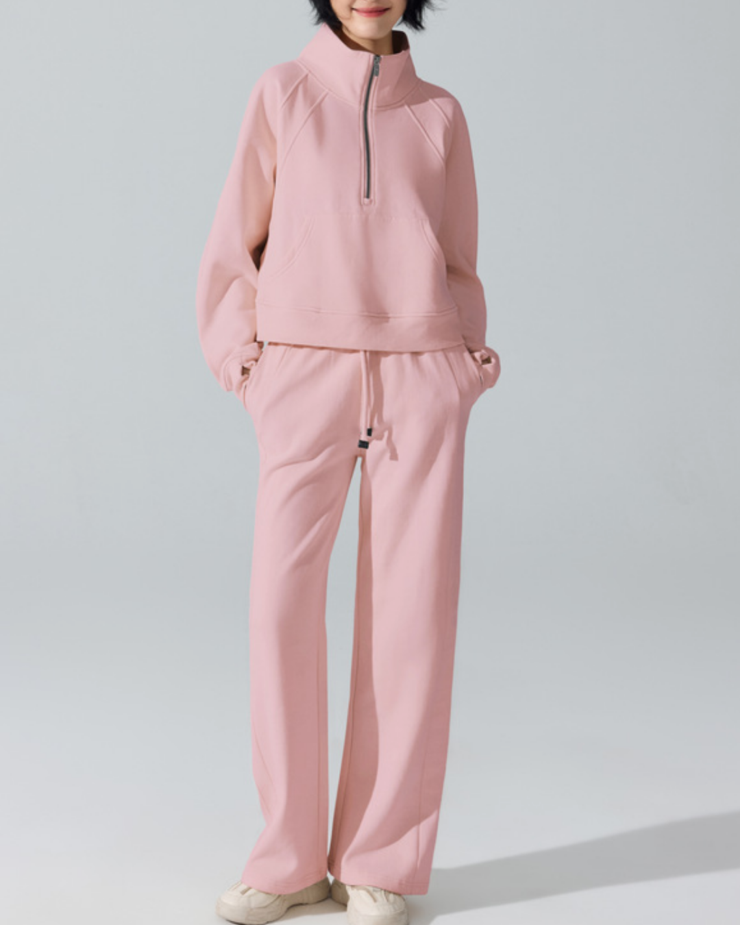 スタンドカラーハーフジッププルオーバー 3953