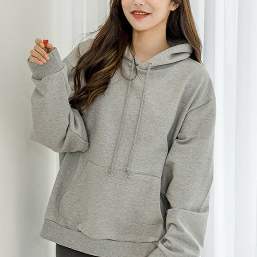 Dull color loose silhouette hoodie 2949