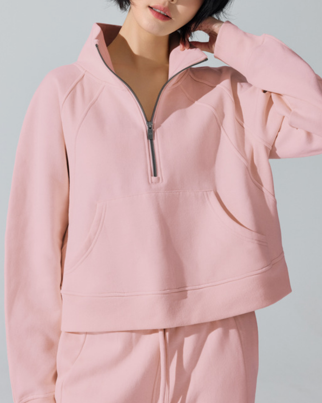 スタンドカラーハーフジッププルオーバー 3953