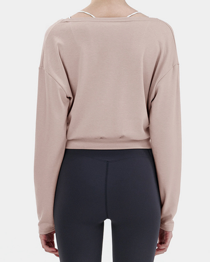 スフルカシュクールVネックロングトップ 3856