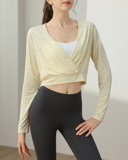 ミラージュカシュクールヨガロングトップ 3850