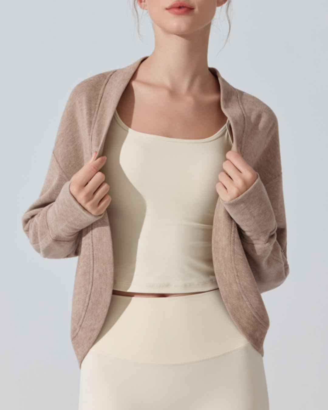 ノーカラーラウンドカットカーディガン 3917