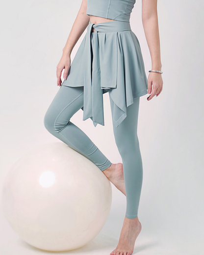 クールカラーラップスカートヨガレギンス 3214