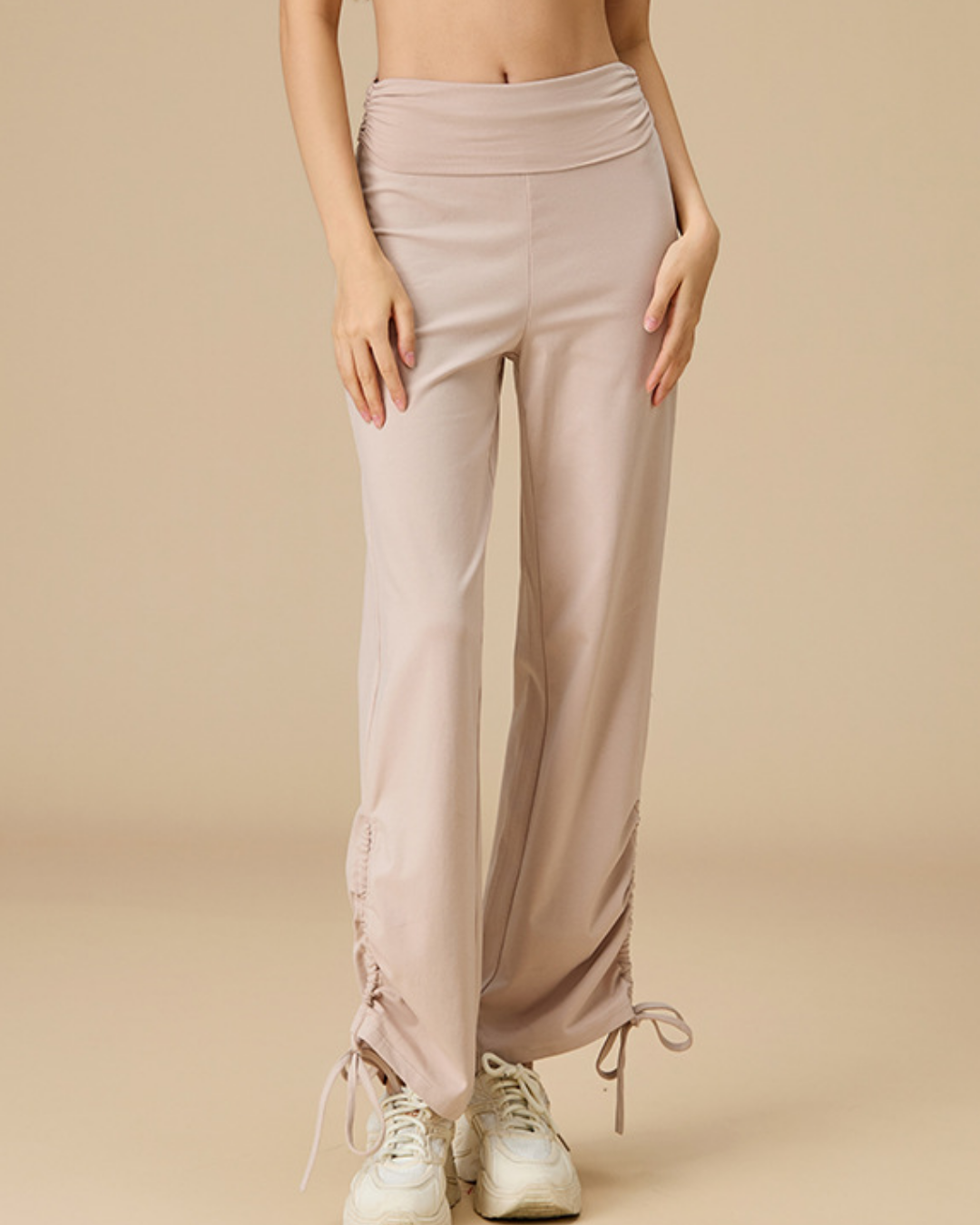 ニュアンスカラー裾ドロスト2wayリラックスパンツ 3915