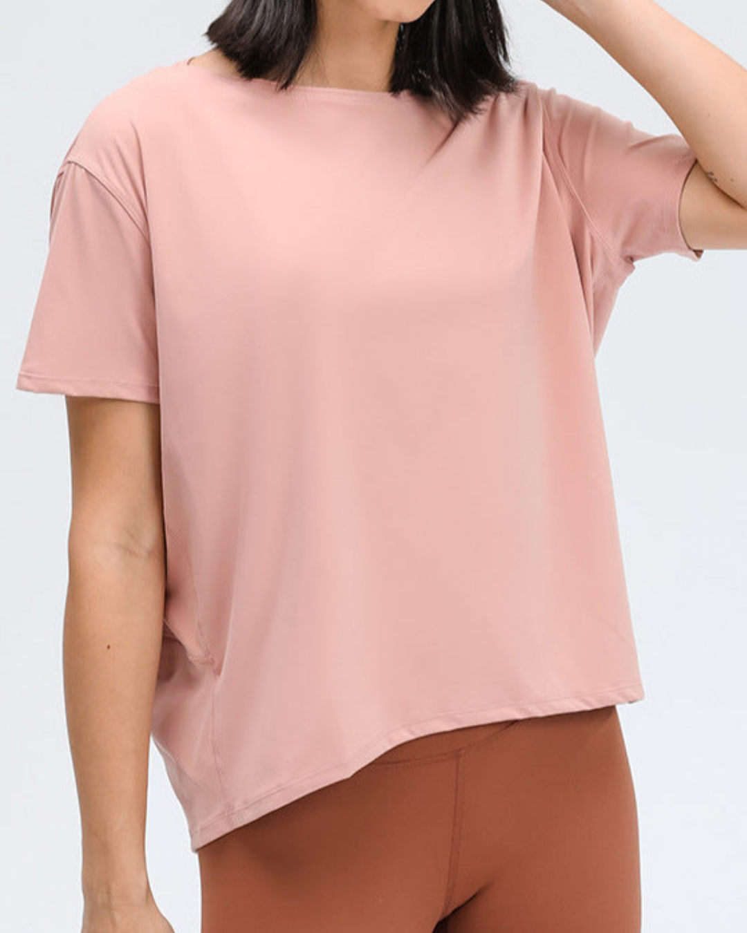 ラウンドネックロング丈Tシャツ 2367