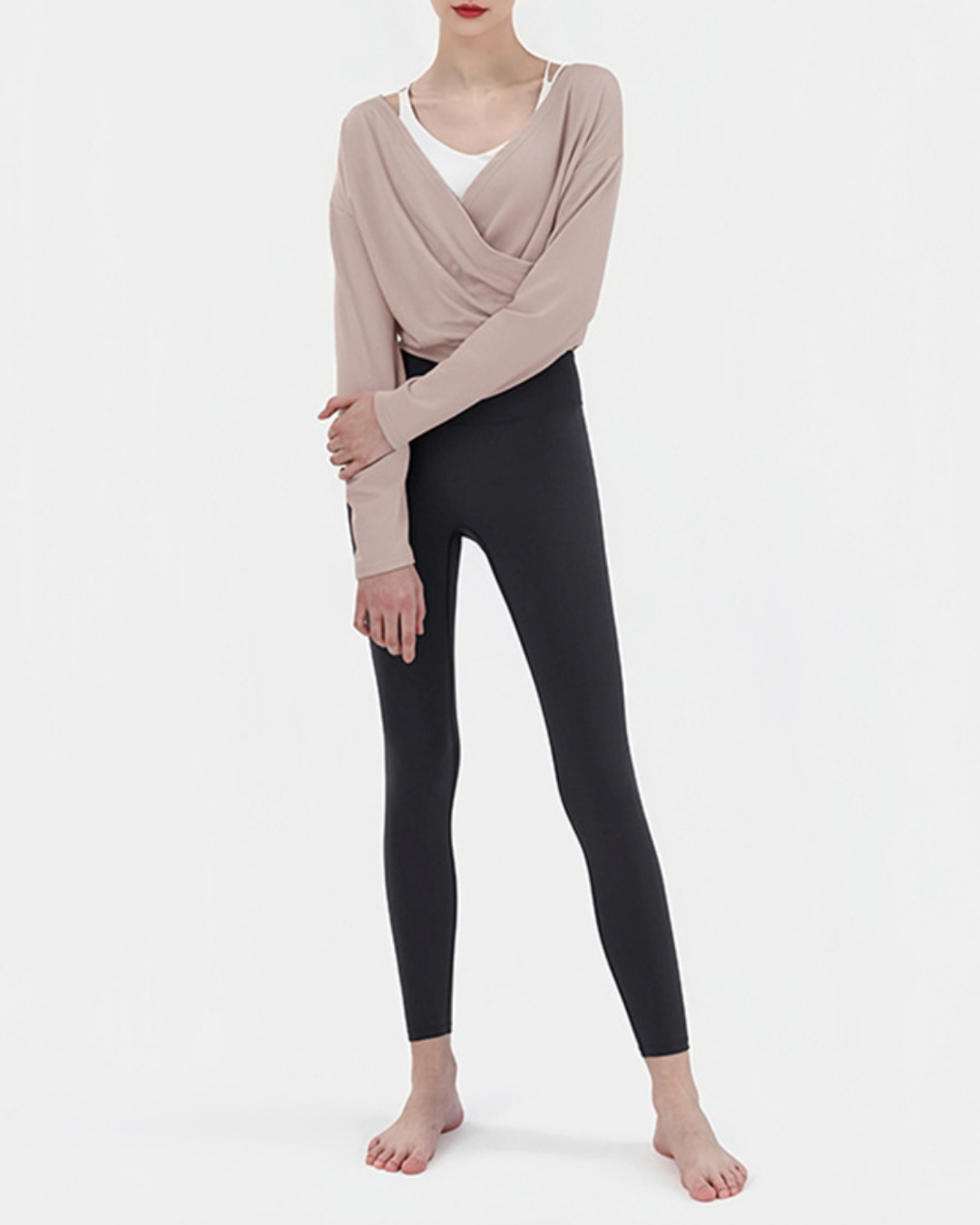 スフルカシュクールVネックロングトップ 3856