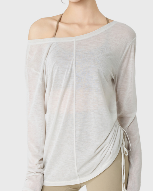 前後2wayドローストリングシアーロングスリーブ 3982