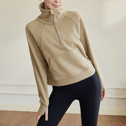 Stand collar half zip pullover 2858