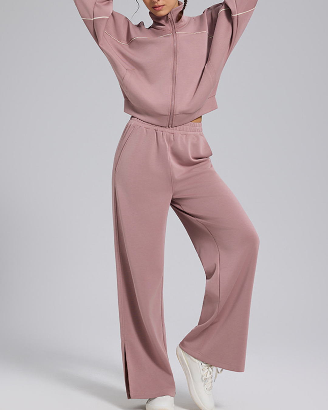 スタンドカラードロップショルダージップアップジャケット 3930