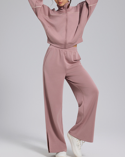 スタンドカラードロップショルダージップアップジャケット 3930