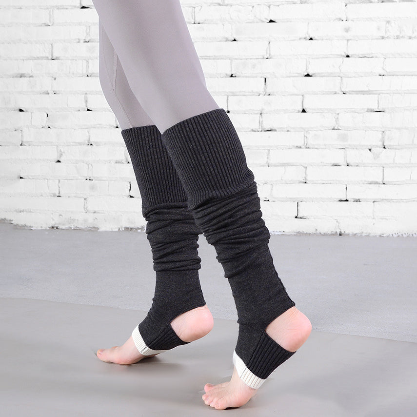 Bicolor Rib Yoga Leg Warmers 3150