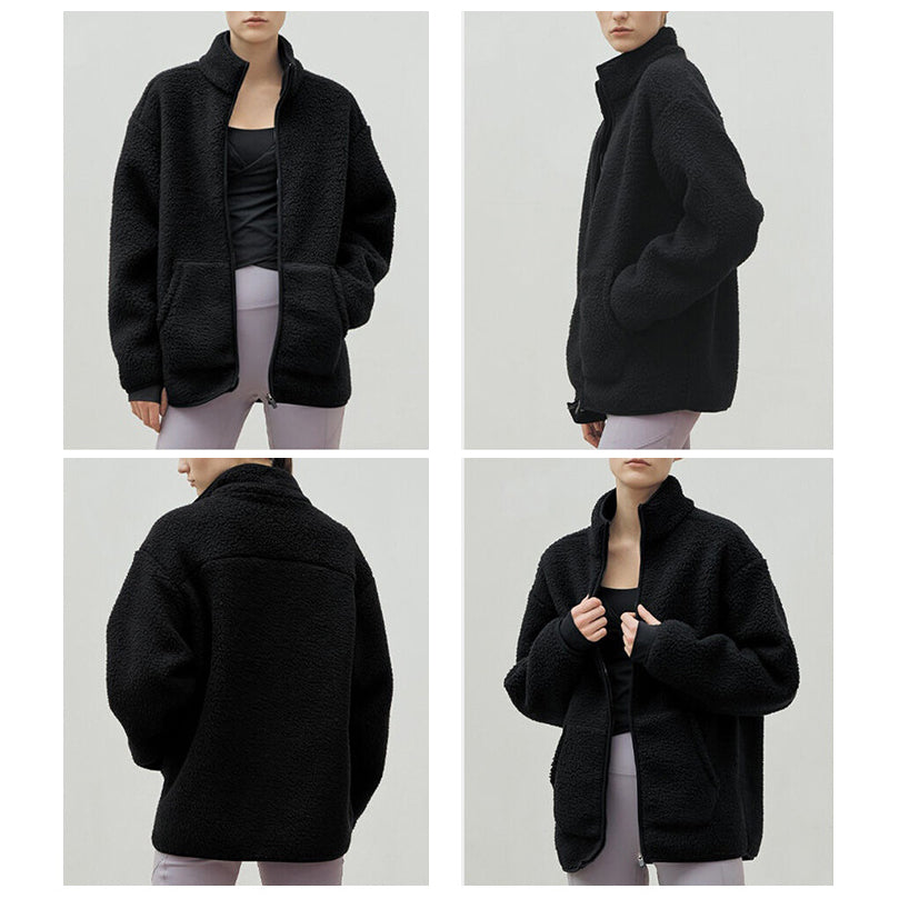 Stand collar boa fleece jacket 3078