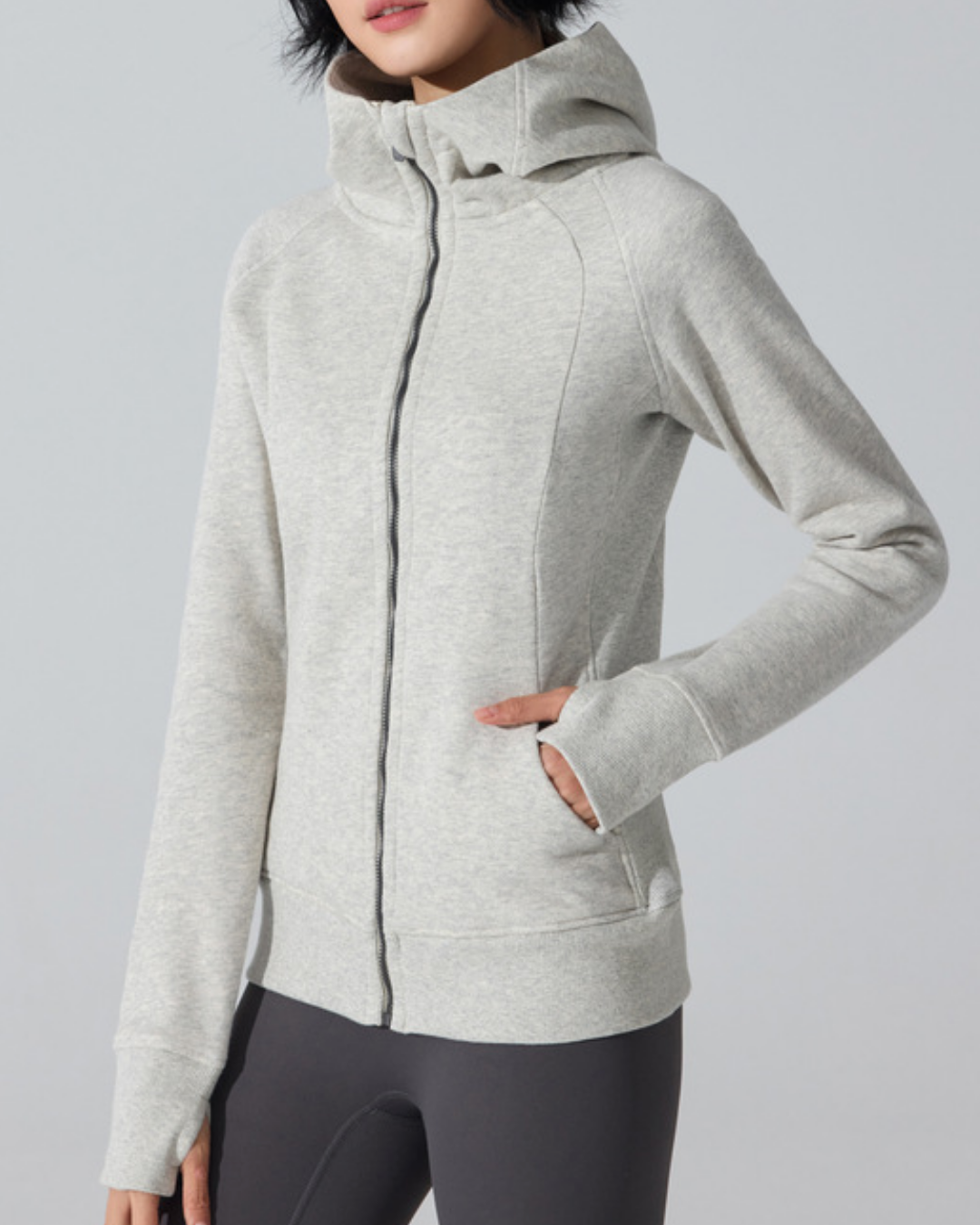 ハイネックサムホールフルジップフーディー 3947