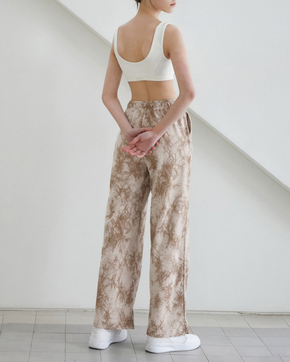 アースカラータイダイワイドパンツ 3191