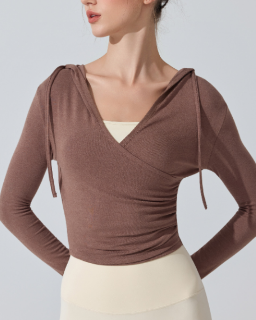 サイドギャザーカシュクールフーディー 3948