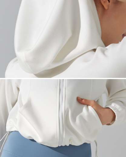 ウエストドロストストレッチジップフーディー 3918