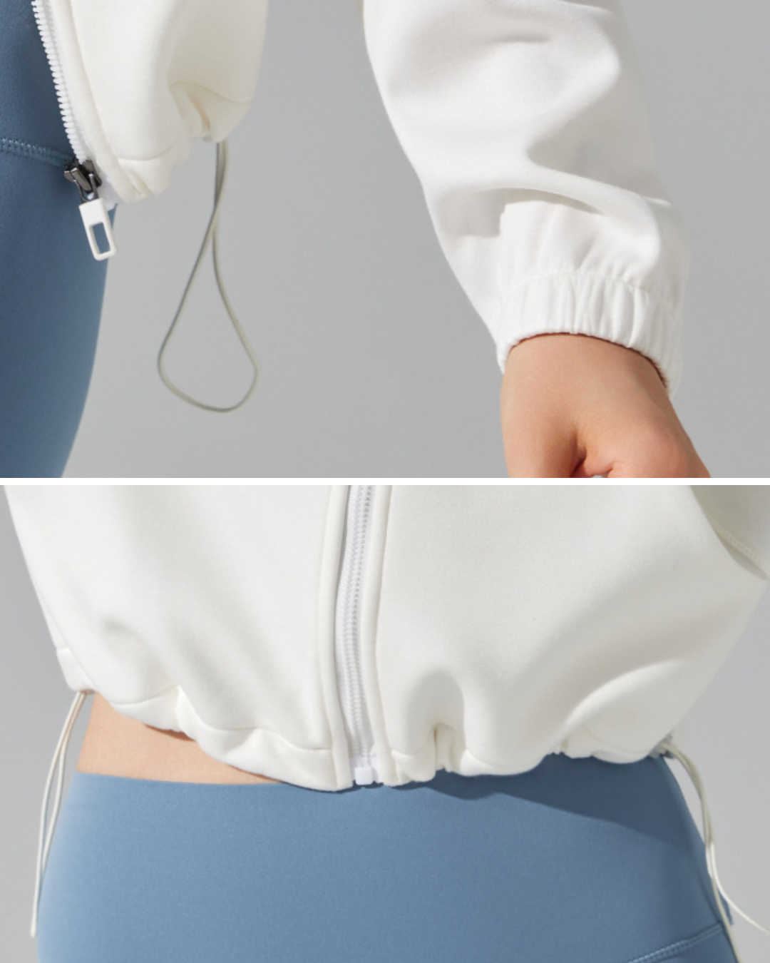 ウエストドロストストレッチジップフーディー 3918