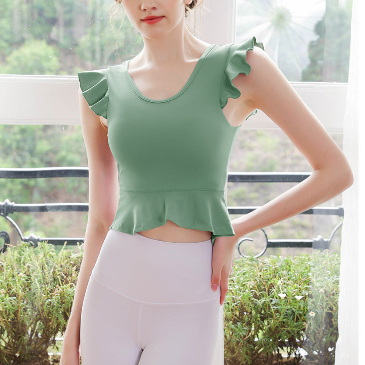 Ruffle sleeve peplum top 2851