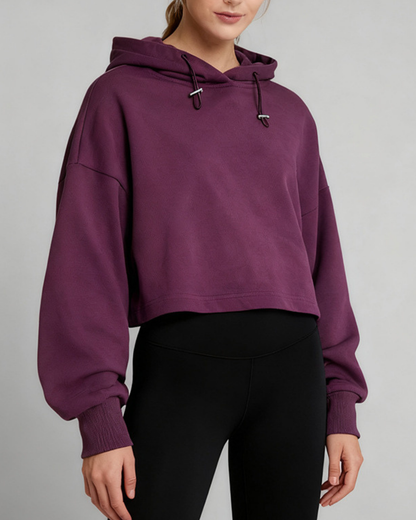 ストレッチリラックスクロップドフーディ 3952