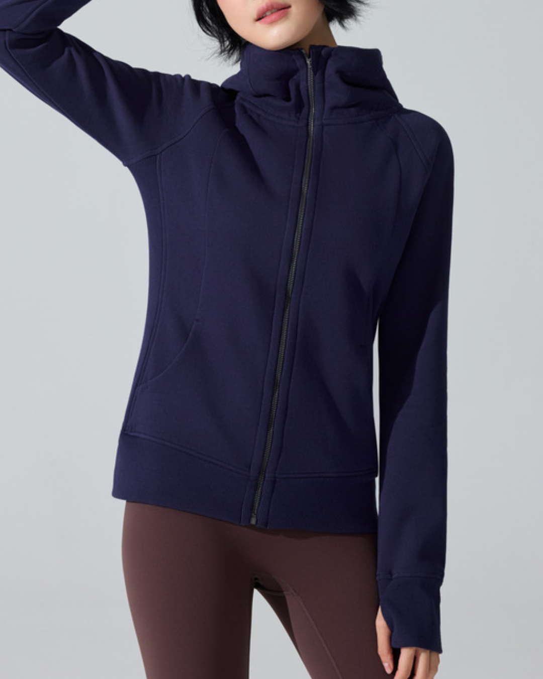 ハイネックサムホールフルジップフーディー 3947