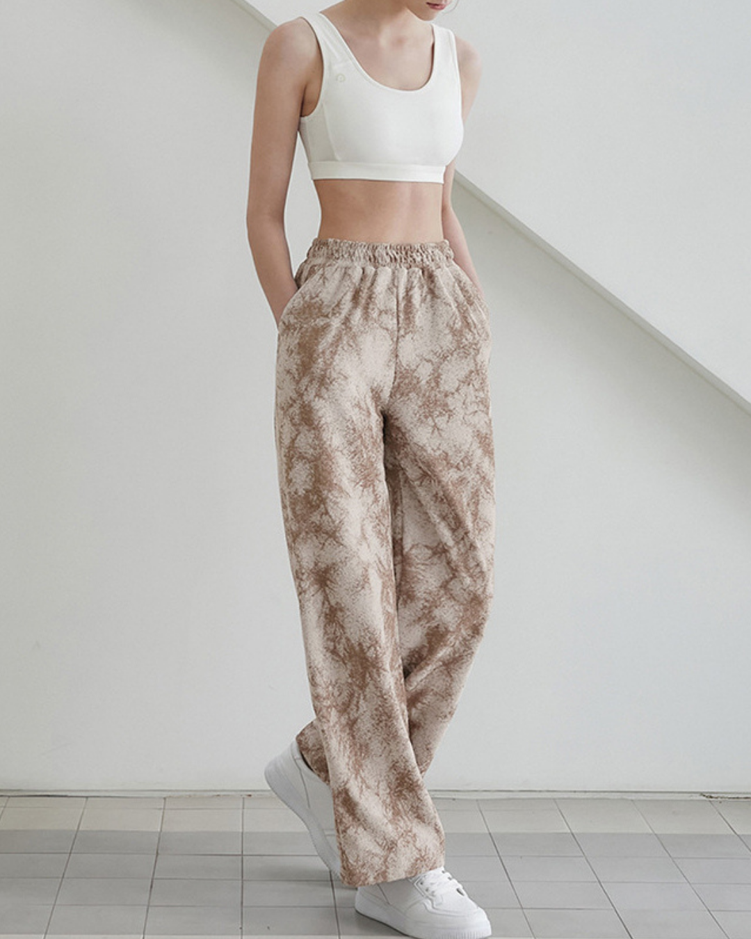 アースカラータイダイワイドパンツ 3191