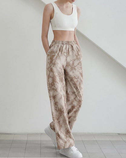 アースカラータイダイワイドパンツ 3191