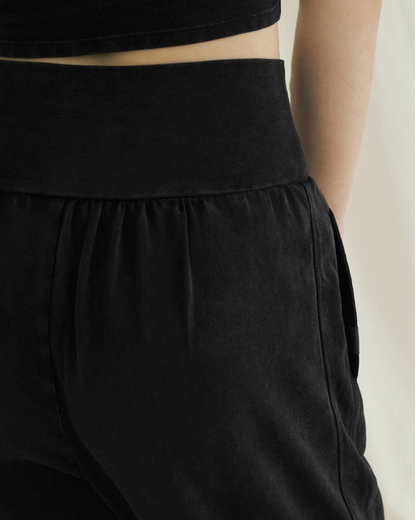Rib pleated ez yoga pants 2350