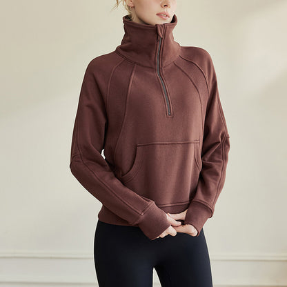 Stand collar half zip pullover 2858