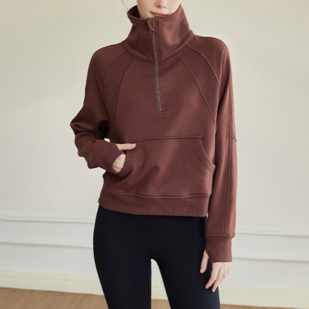 Stand collar half zip pullover 2858