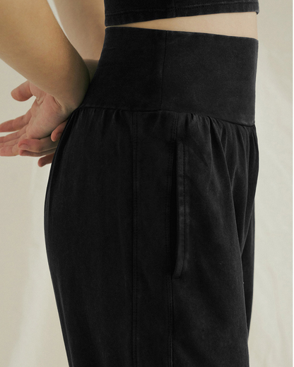 Rib pleated ez yoga pants 2350