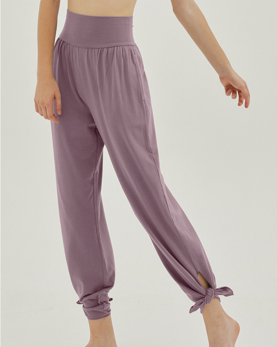 Beautiful waist fit slit hem yoga pants 2143