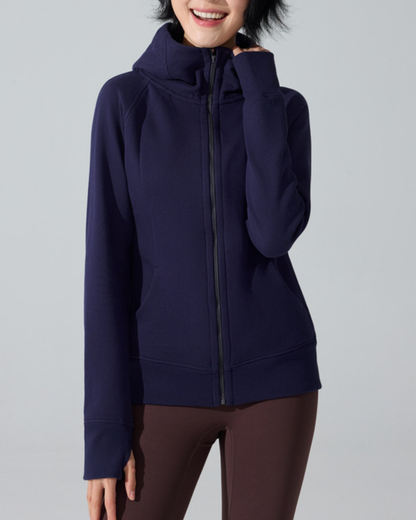 ハイネックサムホールフルジップフーディー 3947