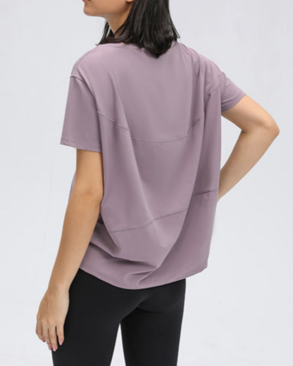 ラウンドネックロング丈Tシャツ 2367