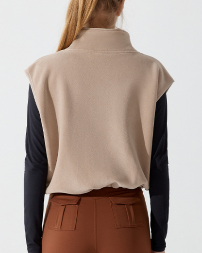 スタンドカラーウォームドロストベスト 3928