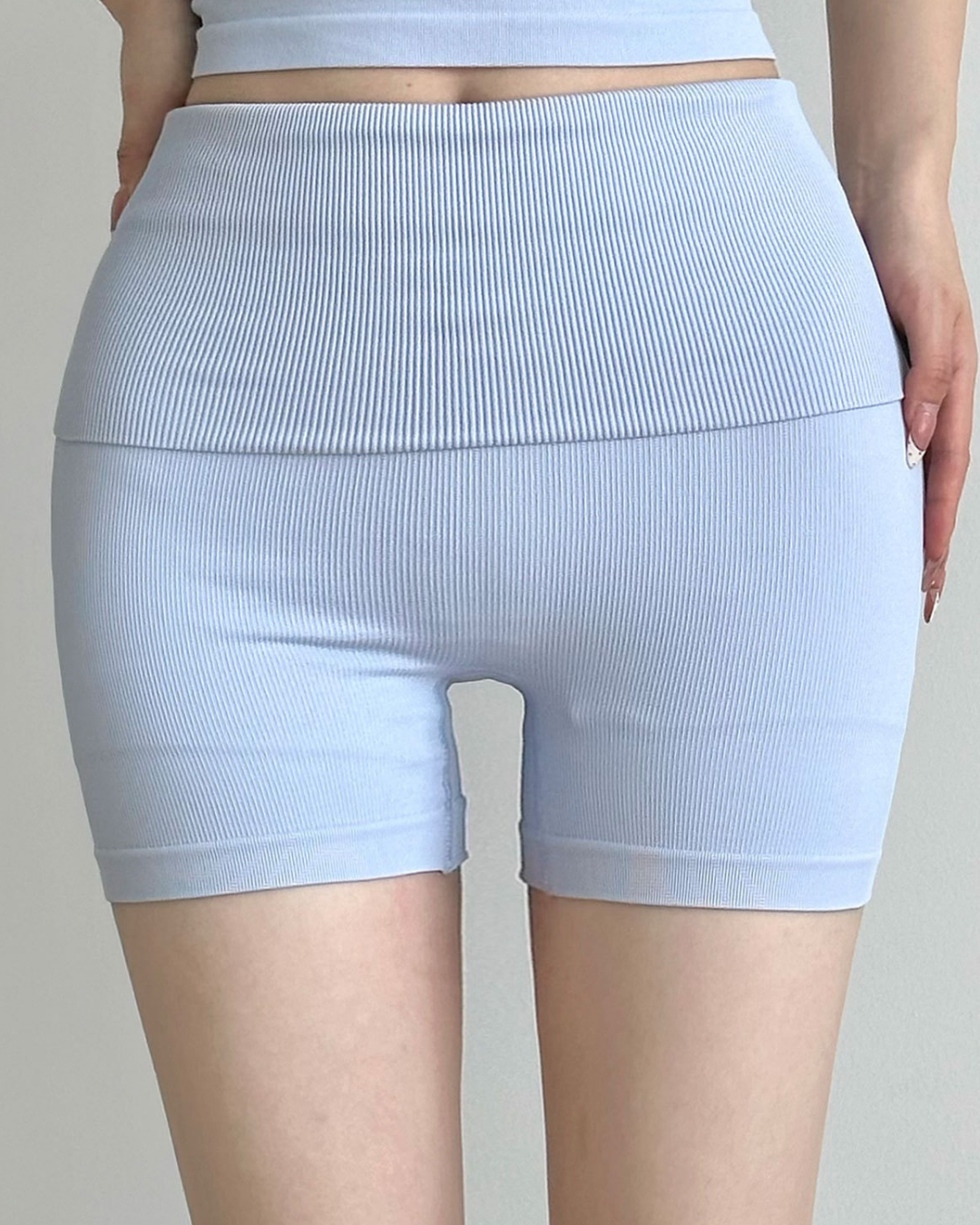 リブ編みロールアップショートパンツ 4031