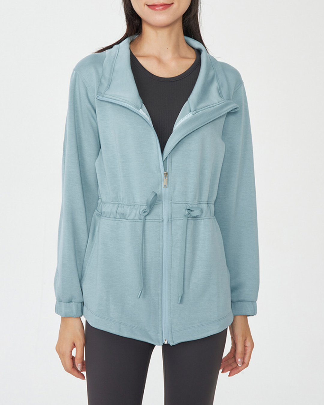 ウエストドロストハイネックジャケット 3929