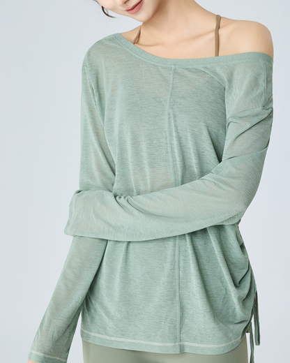 前後2wayドローストリングシアーロングスリーブ 3982