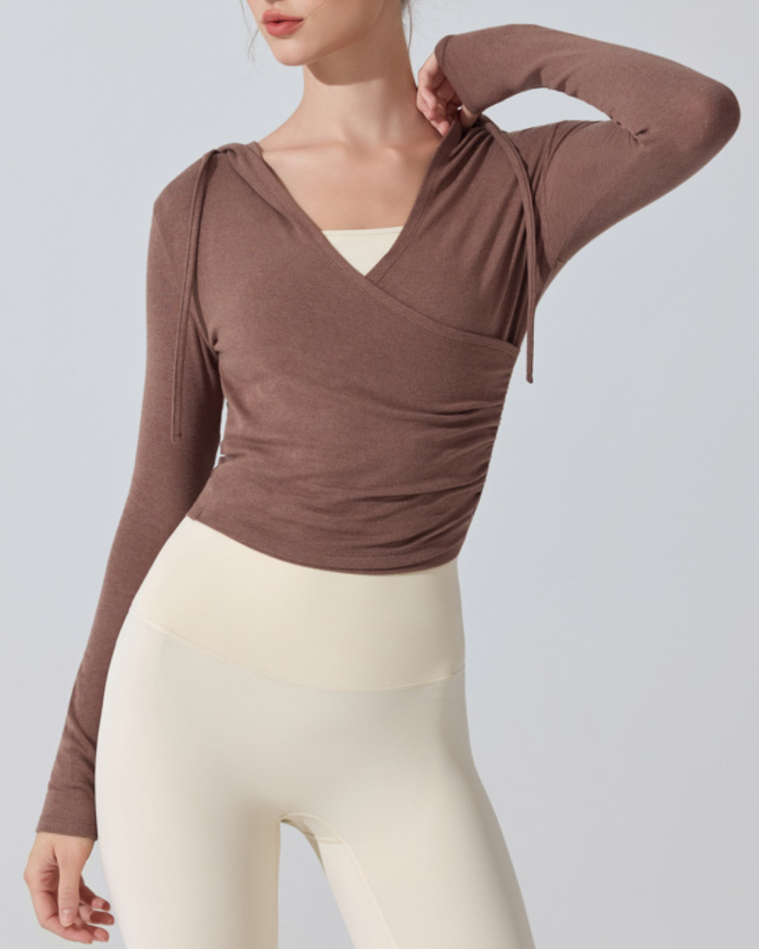 サイドギャザーカシュクールフーディー 3948