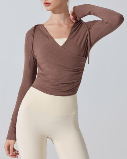 サイドギャザーカシュクールフーディー 3948