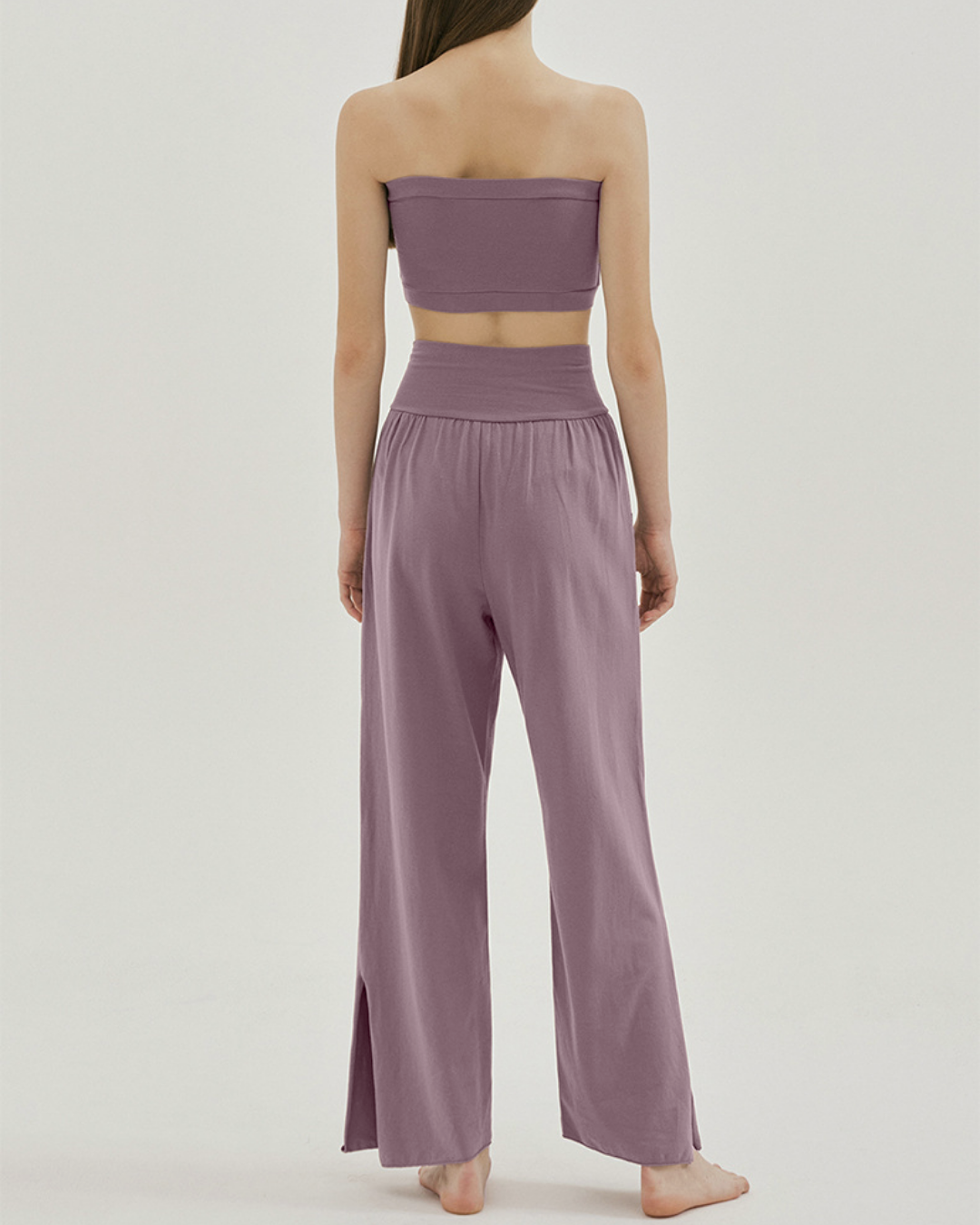 Beautiful waist fit slit hem yoga pants 2143