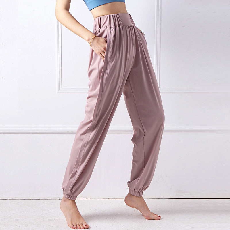 Solid Color Side Pocket Loose Fit Drape Pants 2948