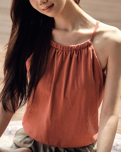 Halter neck back slit top 2471